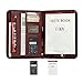 IVESIGN Faux Leather Briefcase Business Padfolio Portfolio with Calculator and Writing Pad, Professional Interview Padfolio with Zippered Closure, Interior 10.1 Inch Tablet Sleeve Brown