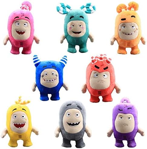 Juantin Store Stuffed Animal 8pcs/Lot Oddbods Cartoon 18CM Fuse Jeff Newt Odd ZEE Bods Stuffed Plush Toy Doll for Kids Gifts PP Cotton Home Decoration-8pcs