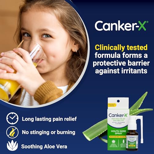 CankerX Mouth Sore Spray, Oral Pain Relief From Canker Sores, Burns
