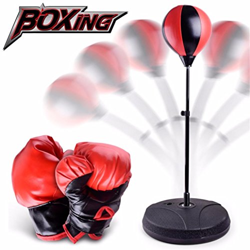 Leegor DIY Vertical Adjustable Inflatable Boxing Set Kit Children Training Fitness Boxing Sand Bag Punching Bag Toy Gift Development Education Toys