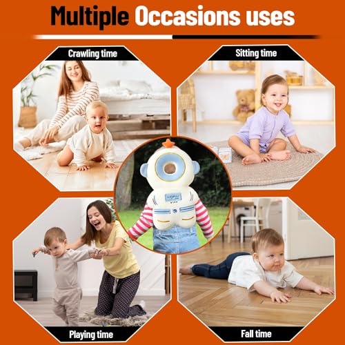 Bambebe Head Protection for Babies Soft Anti-Fall Pillow Child Head Protector Children Adjustable Backpack Head Saver Babies Helmet First Steps Backpack Anti-Fall Children (Astronaut)