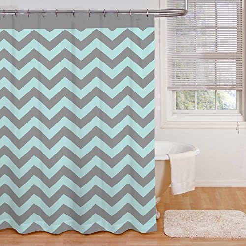 Ryder Shower Curtain in Aqua / Grey - 72" by 72"