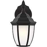 Generation Lighting 1-Light Bakersville Traditional Outdoor Wall Lamp Black 89936-12, Lovely Wall Lamp for Outdoor Decor, Wal