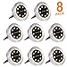 Solar Ground Lights, 8 LED Solar Disk Lights Outdoor Waterproof for Garden Yard Patio Pathway Lawn Driveway Walkway- Warm White (8 Pack) HaoXuan