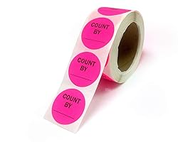 NextDayLabels - Neon Pink Color, Round Labels/Great