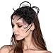 Fascinator Feather Fascinators for Women Holdoor Flower Feather Headband Headwear with Hair Clip for Wedding Party Prom Tea Party Cocktail Church Derby Ladies Day Race Royal Ascot,Mother's Day Gift (Black02)M