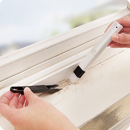 JDgoods Detachable Two in One Window Groove Brush with Dustpan Gap Groove Gap Corner Household Keyboard Brush Cleaning Tool
