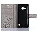 Microsoft Lumia 735/730 Case,Nokia Lumia 730/735 Case,C-Super Mall PU Embossed Butterfly & Flower Leather Wallet Stand Flip Case for Microsoft Nokia Lumia 730/735 (Gray)