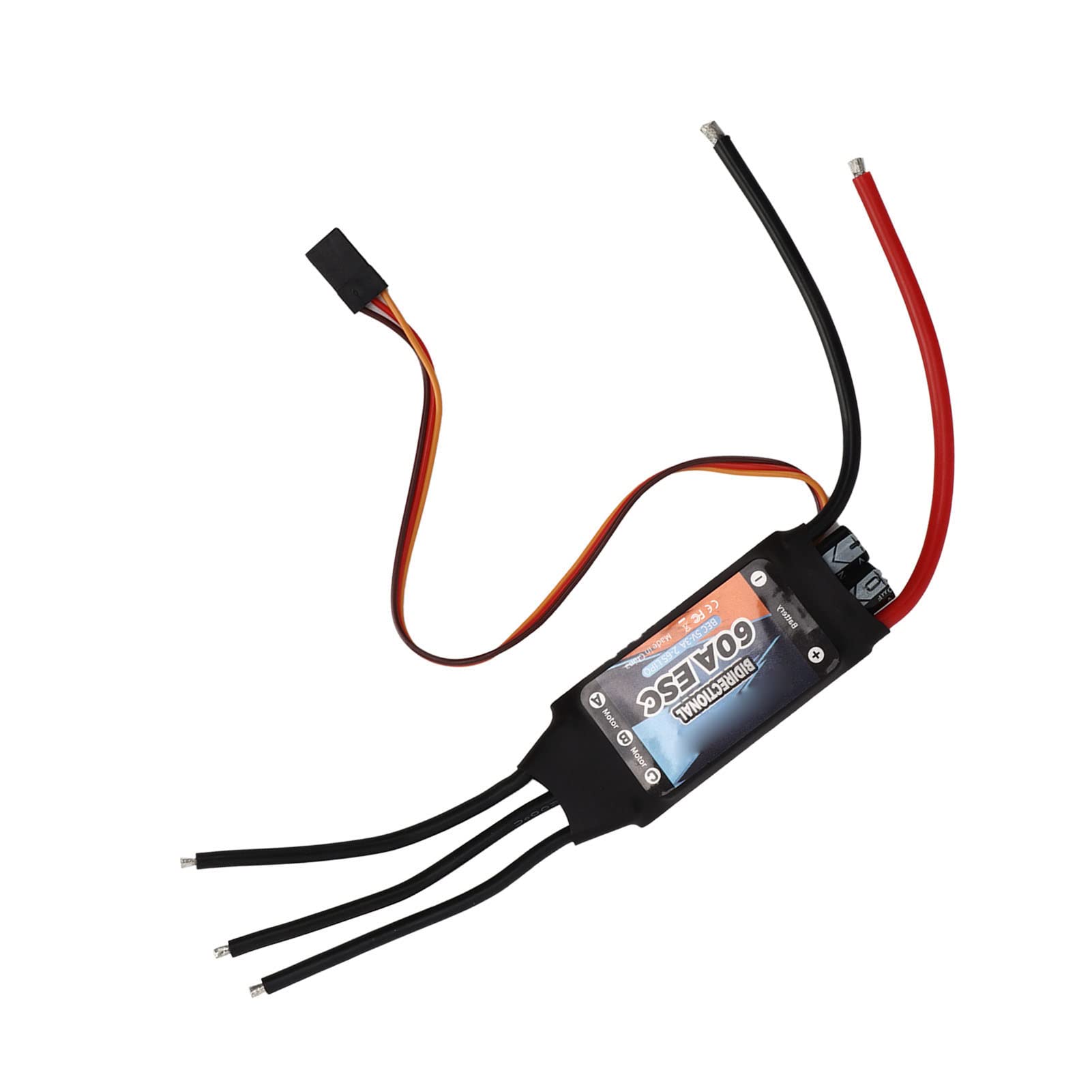 Rapid Response Brushless ESC, 60A Bidirectional Electric Speed Controller for RC Cars, Boats, Drift Cars, Scale Models, Remote Control Boats