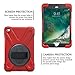 iPad Mini 4 Shockpoof Case, TSQ Full Body Three Layer Hybrid Defender Bumper Protective Case With 360 Degree Swivel Stand, Hand Grip & Shoulder Strap For Apple iPad Mini 4 Cover Skin Kids Boy Girl Red