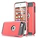 iPod Touch 6 Case,iPod Touch 5 Case,ULAK Dual Layer Slim Protective Hybrid iPod Touch Case Hard PC Cover for Apple iPod Touch 5 6th Generation (Coral Pink + Gray)