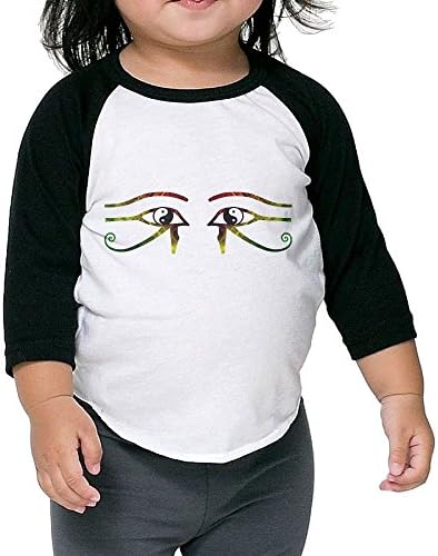 Ancient Egypt Symbols Yinyang Reggae Toddler 100% Cotton Raglan 3/4 Sleeve Baseball T Shirt Top