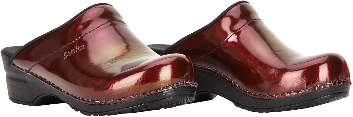 sanita patent leather clogs
