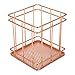 Caveen Rose Gold Wire Net Pencil / Pen Cup Square Iron Mesh Pen / Pencil Cup Stationery Organizer Desk Sorter For Office Home School