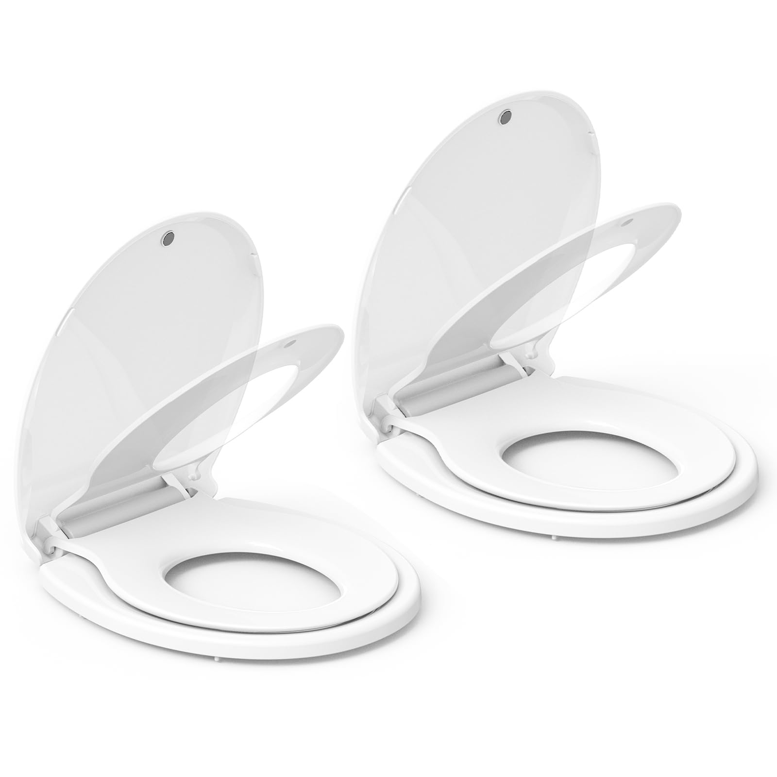Toilet Seat, Round Toilet Seat with Toddler Seat Built in, Potty Training Toilet Seat Round Fits Both Adult and Child, with Slow Close and Magnets- Round 2 Packs Image