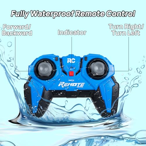 BORSCELLOR Remote Control Car, Amphibious RC Cars 1:16 Waterproof Remote Control Monster Truck Toys for Boys, Off-Road Stunt RC Vehicle 360° Rotation with LED Light for Adults Kids