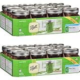 Ball 16 Oz. Wide Mouth Pint 12 Pieces Jars (2 Pack) Made in USA