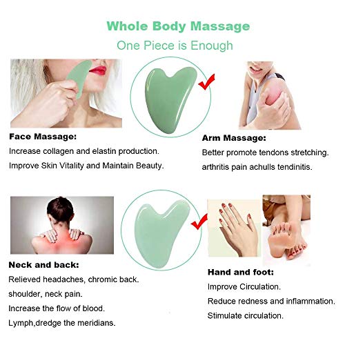 Ditind Gua Sha, Jade Stone Gua Sha Massage Tool, Guasha Tool for Face and Body Skin Massage. Gua Sha Set for Toxins… - Image 3
