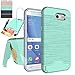 Samsung Galaxy J3 Emerge,J3 Eclipse,J3 Mission,J3 Luna Pro,Amp 2,Express 2,Sol 2 Case with Protector,NiuBox[Card Slot Wallet Kickstand] Protective Phone Case for J3 2017-Turquoise