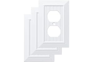 Franklin Brass W35266V-PW-C Classic Beadboard Single Duplex Wall Plate, 3-Pack, 3 Count