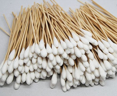 100pcs/bag, Cotton Swabs, 6'' length wood handle, for gun cleaning, model making, and for applying paint, epoxy, jewelry even ceramics etc.wood cutton swabs