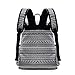 DGY Black Canvas Floral Printed Backpack 3 Pieces School Rucksack for Teen Girls (Geometric 1 Pc)