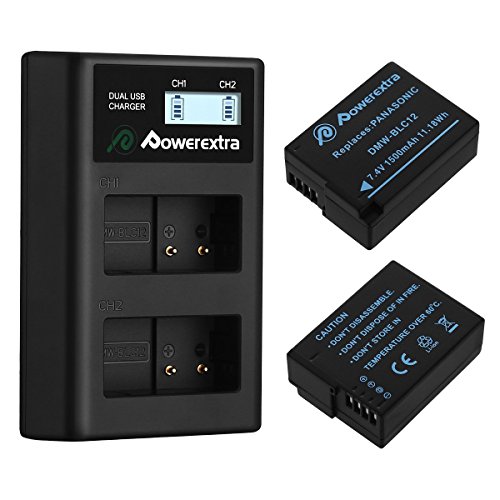 DSTE DMW-BLC12 Oplaadbare batterij (2-pack) en Smart