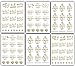 Bachelorettesy Wedding Temporary Tattoos 6 Sheets Bride Bachelorette Stickers 100+ Metallic Gold Tattoos for Bridal Party, Bachelorette Trip, Bridal Shower Party Decorations, Party Favors (Marina)