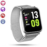 QiyuanLS Fitness Tracker Smart Watch, IP67 Waterproof Activity Tracker with Heart Rate Monitor, Smart Bracelet Step Calories Counter Pedometer Watch for Men Woman