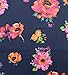 MITILLY Women's Halter Neck Boho Floral Print Chiffon Casual Sleeveless Short Dress Large Dark Blue