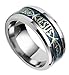 Tanyoyo 8mm Men's women Stainless Steel Ring Jesus Bible Wedding Engagement Band Blue Size 6-13