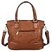 Vbiger Leather Handbags For Women Large Capacity Zipper Tote Bag (Brown)