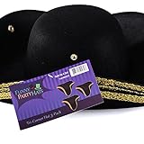 Colonial Style Tricorn Hat - Revolutionary War Deluxe Hats (3 Pack)