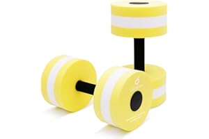 HOXHA Water Dumbbells, Aquatic Exercise Dumbell Set of 2 Water Aerobic Exercise Foam Dumbbells Pool Resistance Water Fitness Equipment for Weight Loss