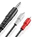 TNP Premium 6 Ft 1/4 Inch (6.35mm) TRS to Dual RCA Y Splitter, Balanced TRS Cable, 1/4 Inch to RCA Adapter, Red and White