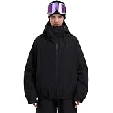 GSOU SNOW Womens Snowboard Jacket Baggy Ski Jacket Waterproof Snow Coat | Insulated Minimalist,15K Waterproof,10K Breathable,Recycled Fabric,Collar Ventilation,Underarm Vents,Drawcord Hem