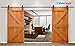 Yaheetech 13 FT Heavy Duty Double Door Sliding Barn Door Track Hardware Kit (Black)（Arrow Shape Hangers）
