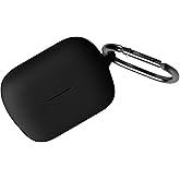 Geiomoo Silicone Case for Anker Soundcore C50i, Soft Flexible Scratch Resistant Protective Cover with Carabiner (Black)