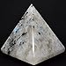 High Quality Natural Rainbow Moonstone Pyramid with Black Tourmaline Chakra Energy Generator Reiki Stone Approx. 1.5
