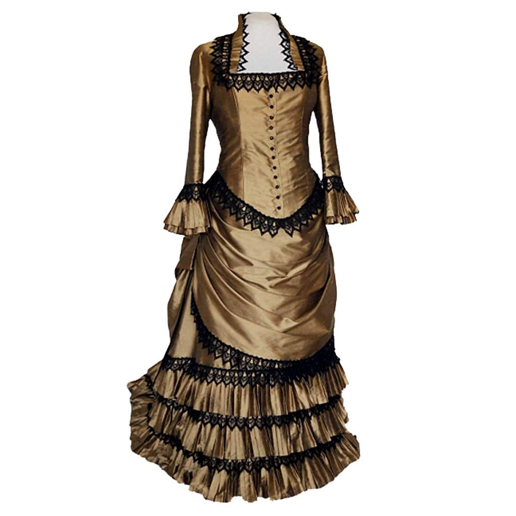 Photo 1 of Fortunehouse Steampunk Victorian Gothic Cosplay Costume Victorian Bustle Dress Gown Costume Edwardian Dress Gold, Medium
