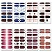 WOKOTO 8 Sheets Pure Color Nail Art Polish Wraps Decals with 1Pcs Nail File Classical Adhesive Nail Sticker Strips Manicure Accessories