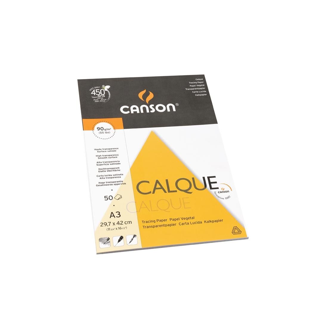 Canson Tracing Paper 90gsm A3 pad Including 50 Sheets - Satin Finish