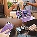 SUPWALL Compatible with iPhone 7 & 8 (4.7 inch) Card Holder Case, Purple Butterfly Folio Leather Case