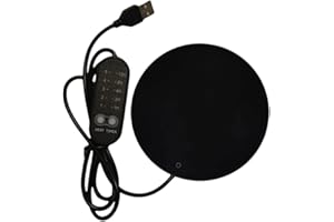 JISADER Coffee Mug Warmer USB Powered Heating Pad Adjustable Timer Electric Beverage Plate Fast Heating Aluminum Alloy Materi