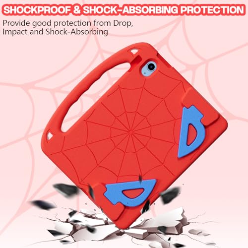 LKOOZO Kids Case for iPad (A16) 11th Generation 11 Inch 2025 / iPad 10th Generation 10.9 inch 2022, Shockproof Cover with Built-in Screen Protector (Red)