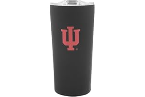 Decorvo Officially Licensed Collegiate Stainless Steel Tumbler - Double Walled Insulated Travel Tumbler with Slide Lid - 18 oz (Indiana Logo - Black)