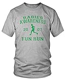 Amdesco Men's The Office rabies Awareness Fun Run 2007 T-Shirt, Heather Gray Large