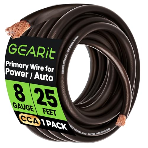 GEARit 8 Gauge Automotive Battery Cable 25ft