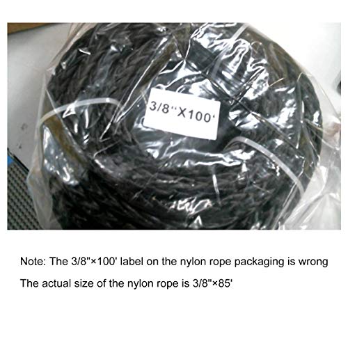 RUGCEL WINCH 3/8" x 85' Synthetic Winch Rope with Hook, Winch Cable with Protective Sleeve, Car Tow Recovery Cable for 4WD Off Road Vehicle Truck ATV UTV SUV 23,805 LBS Breaking Strength (Black Hook) - Image 6