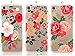 CarterLily iPhone SE 2020 Case, iPhone 7/8 Case, [3-Pack] Watercolor Flowers Floral Pattern Soft Clear Flexible TPU Back Case for iPhone SE 2020 iPhone 7/8 4.7 inch (Red Flowers)